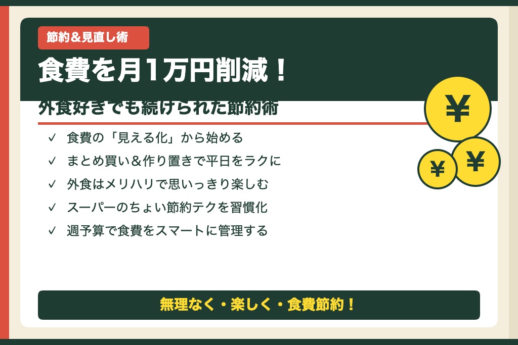 食費を月1万円削減!外食好きでも続けられた節約術