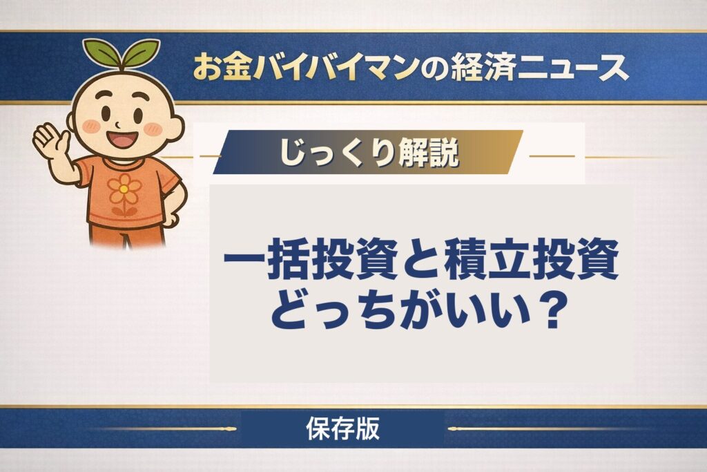 一括投資と積立投資はどちらがいいのかを、新NISAでは年360万円・生涯1800万円の上限があり完全な一括はできないという制度の仕組みから図解で解説する記事のアイキャッチ画像